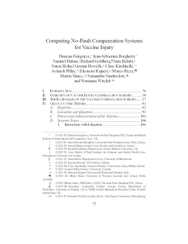 Comparing no-fault compensation systems for vaccine injury Thumbnail