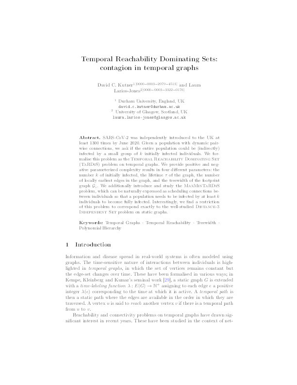 Temporal Reachability Dominating Sets: contagion in temporal graphs Thumbnail