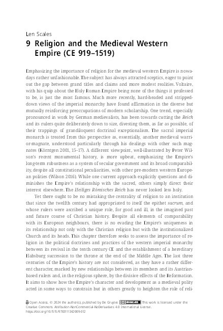 Religion and the Medieval Western Empire (CE 919–1519) Thumbnail