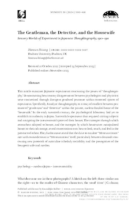 The Gentleman, the Detective, and the Housewife: Sensory Worlds of Experiment in Japanese Thoughtography, 1910–1911 Thumbnail