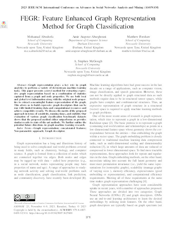 FEGR: Feature Enhanced Graph Representation Method for Graph Classification Thumbnail