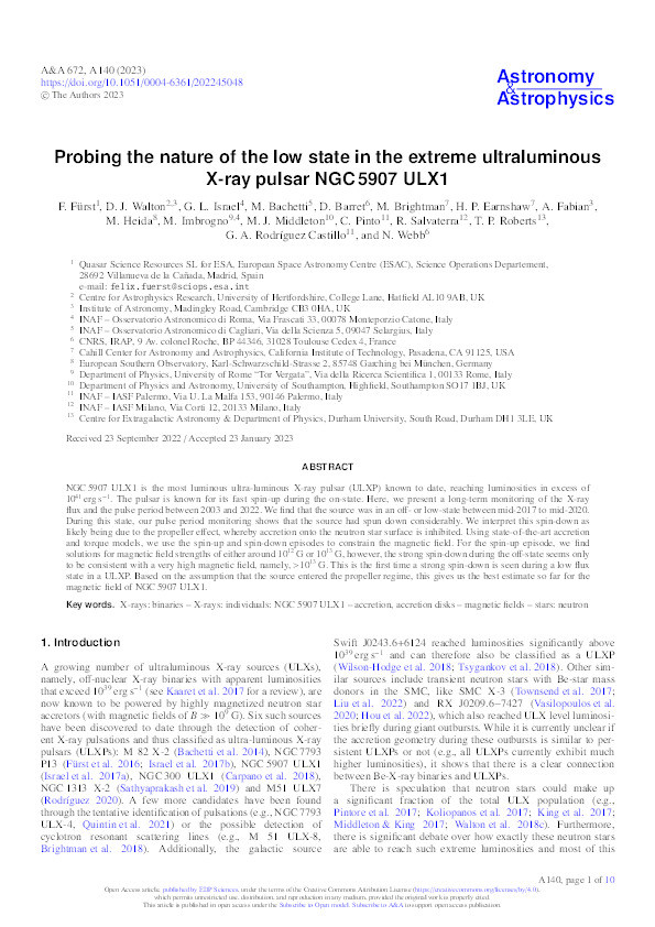 Probing the nature of the low state in the extreme ultraluminous X-ray pulsar NGC 5907 ULX1 Thumbnail