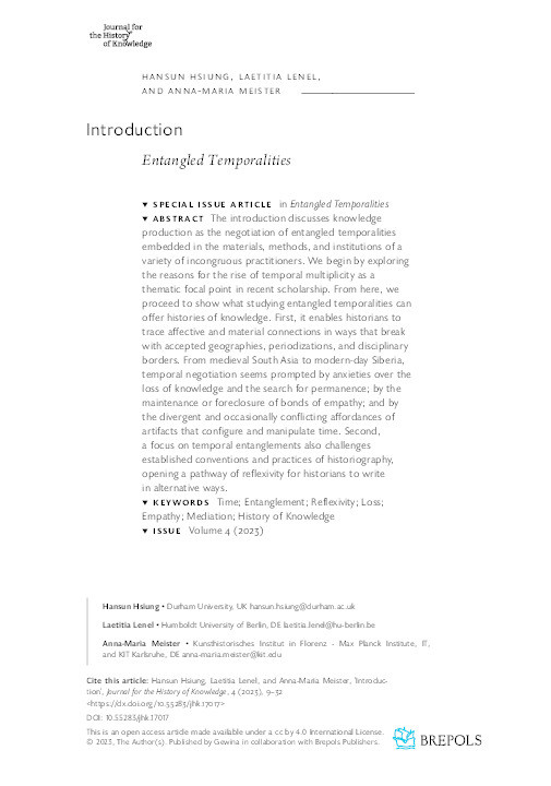 Introduction: Entangled Temporalities Thumbnail