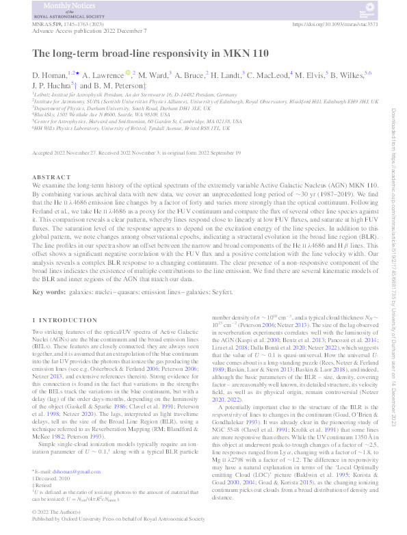 The long-term broad-line responsivity in MKN 110 Thumbnail