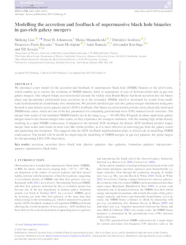 Modelling the accretion and feedback of supermassive black hole binaries in gas-rich galaxy mergers Thumbnail