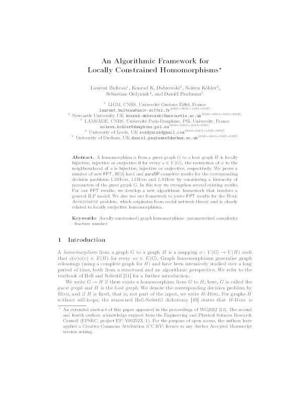 An Algorithmic Framework for Locally Constrained Homomorphisms Thumbnail