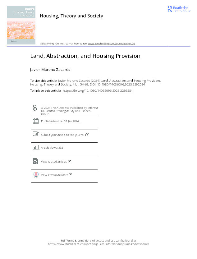 Land, Abstraction, and Housing Provision Thumbnail