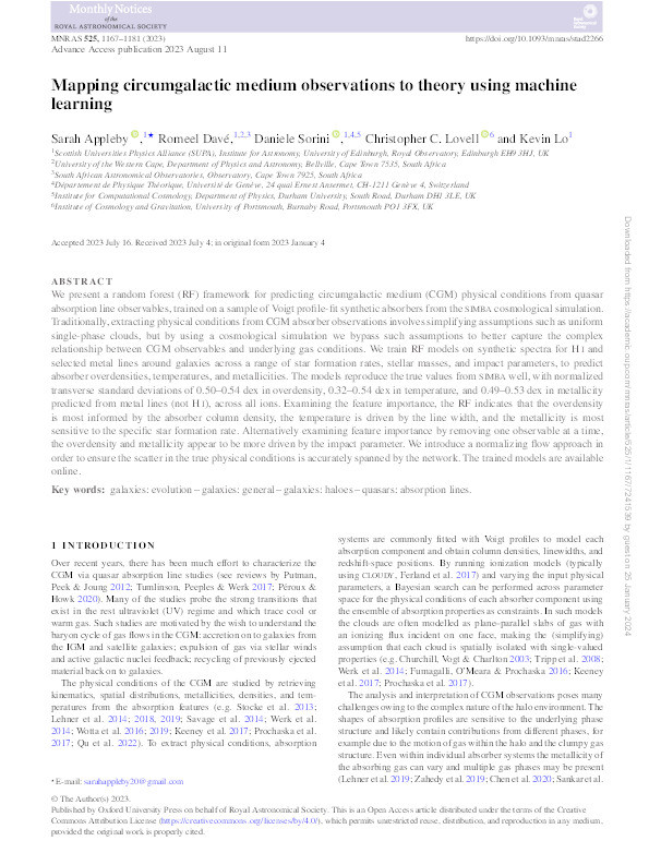 Mapping circumgalactic medium observations to theory using machine learning Thumbnail
