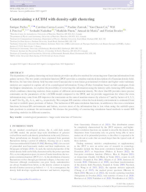 Constraining νΛCDM with density-split clustering Thumbnail