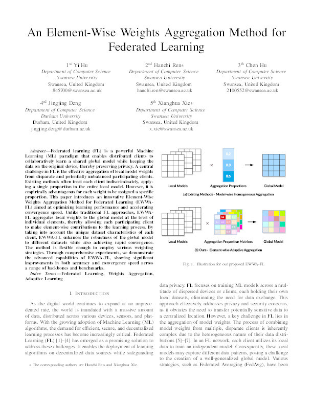 An Element-Wise Weights Aggregation Method for Federated Learning Thumbnail