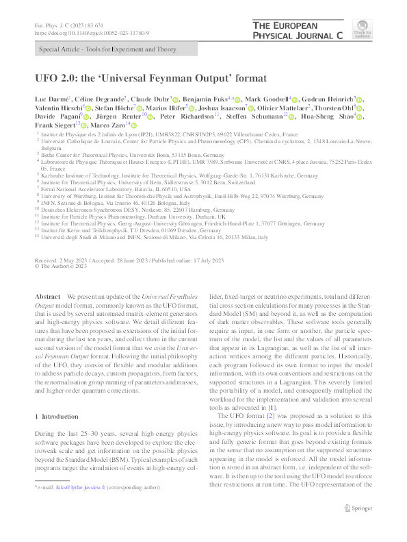 UFO 2.0: the ‘Universal Feynman Output’ format Thumbnail
