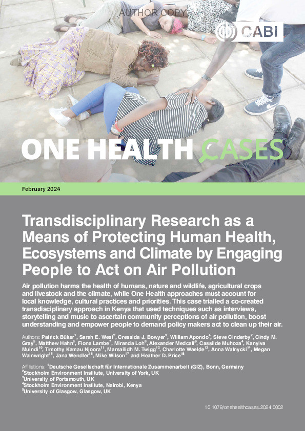 Transdisciplinary Research as a Means of Protecting Human Health, Ecosystems and Climate by Engaging People to Act on Air Pollution Thumbnail