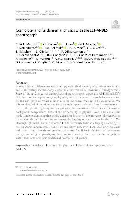 Cosmology and fundamental physics with the ELT-ANDES spectrograph Thumbnail
