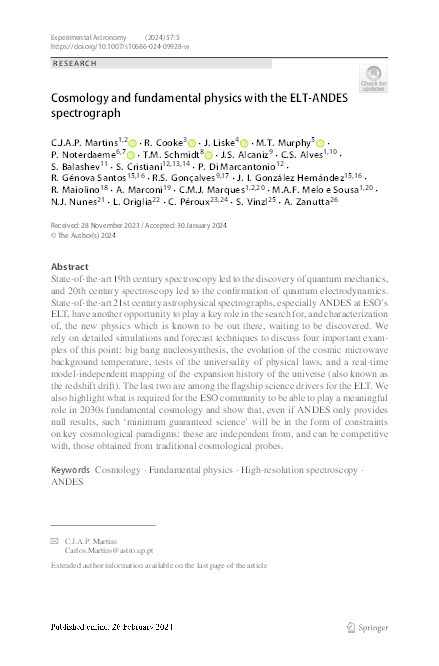 Cosmology and fundamental physics with the ELT-ANDES spectrograph Thumbnail