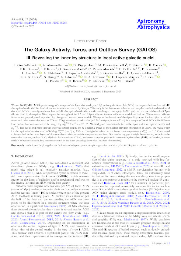 The Galaxy Activity, Torus, and Outflow Survey (GATOS): III. Revealing the inner icy structure in local active galactic nuclei Thumbnail