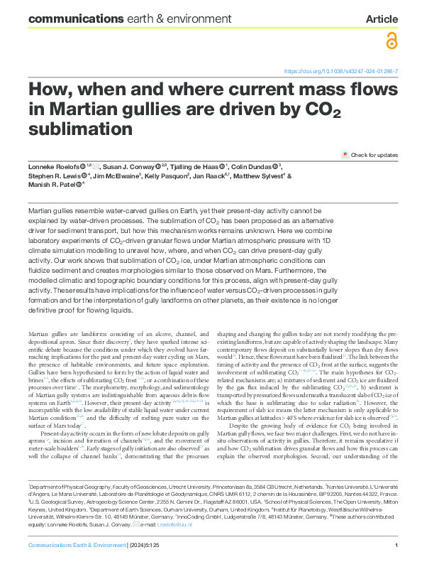 How, when and where current mass flows in Martian gullies are driven by ...