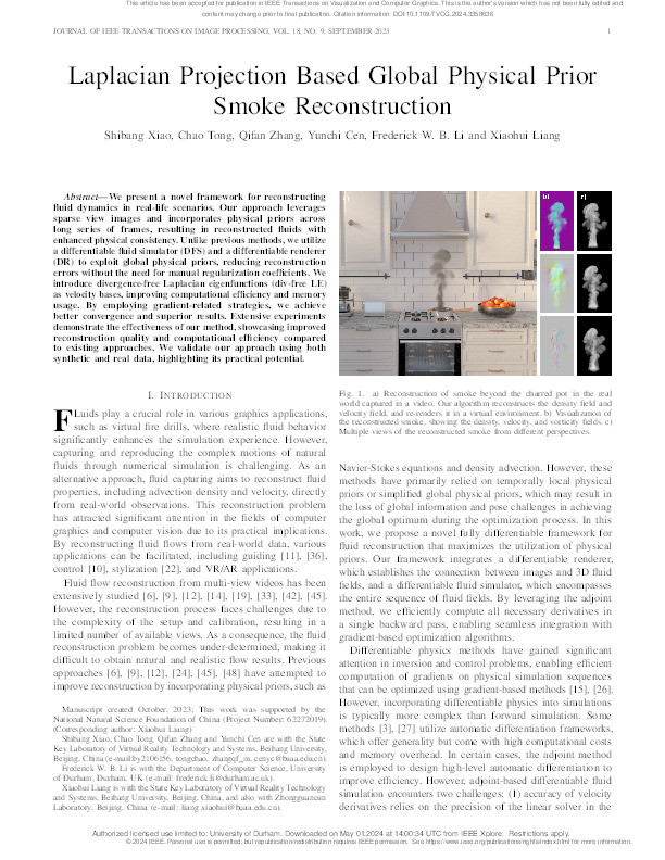 Laplacian Projection Based Global Physical Prior Smoke Reconstruction Thumbnail