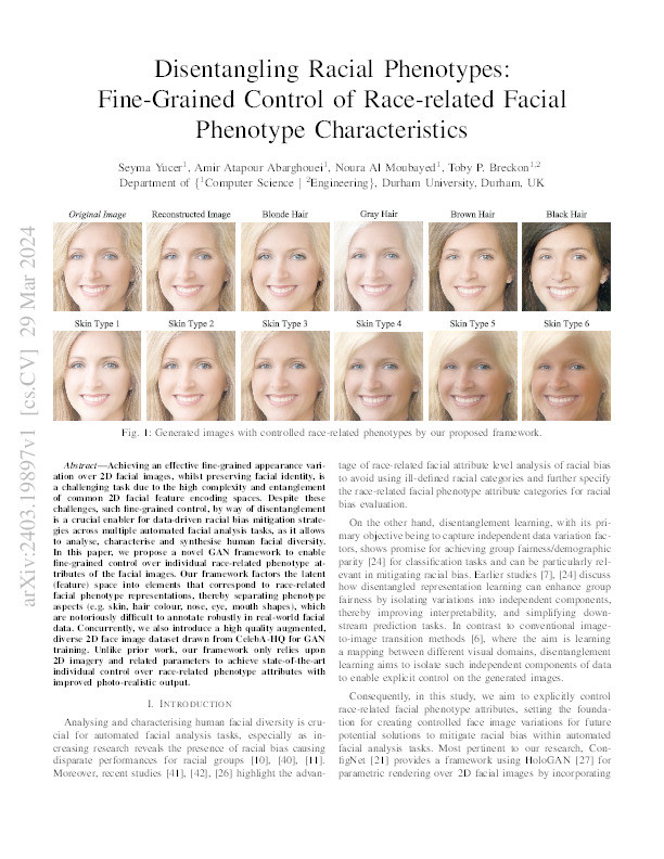 Disentangling Racial Phenotypes: Fine-Grained Control of Race-related Facial Phenotype Characteristics Thumbnail