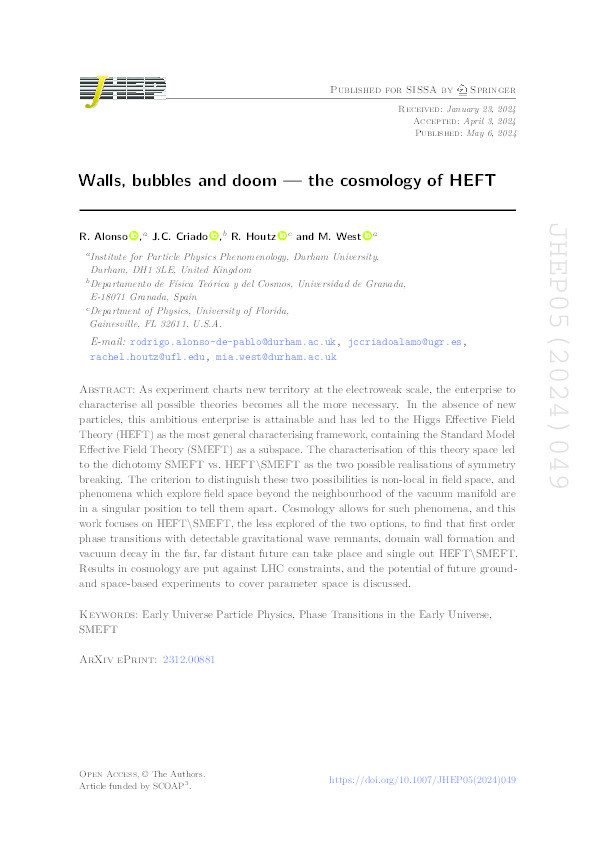 Walls, bubbles and doom — the cosmology of HEFT Thumbnail