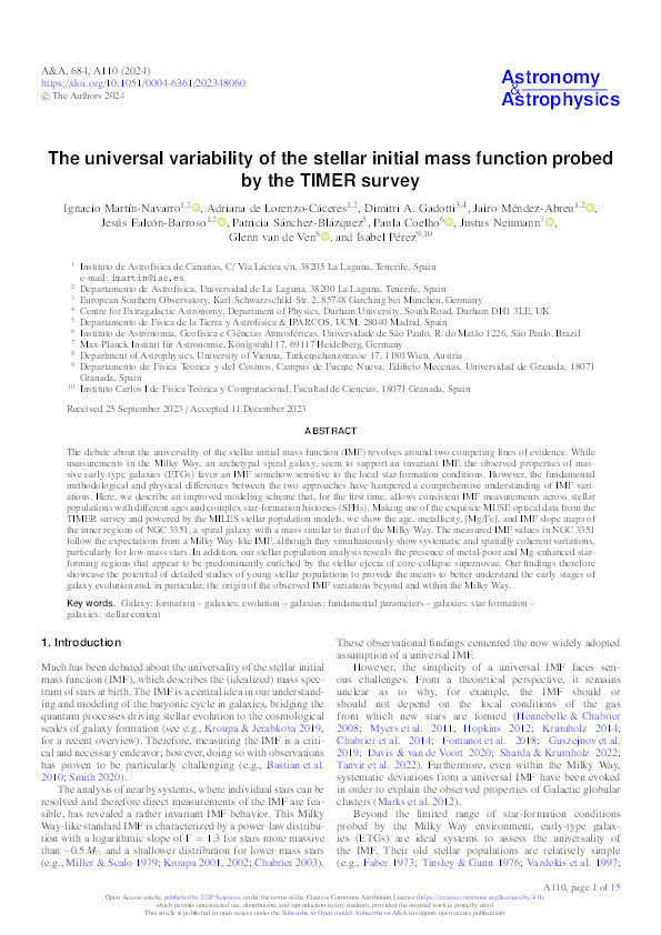 The universal variability of the stellar initial mass function probed by the TIMER survey Thumbnail