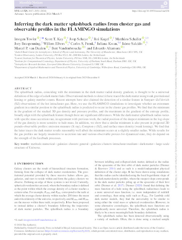 Inferring the dark matter splashback radius from cluster gas and observable profiles in the FLAMINGO simulations Thumbnail