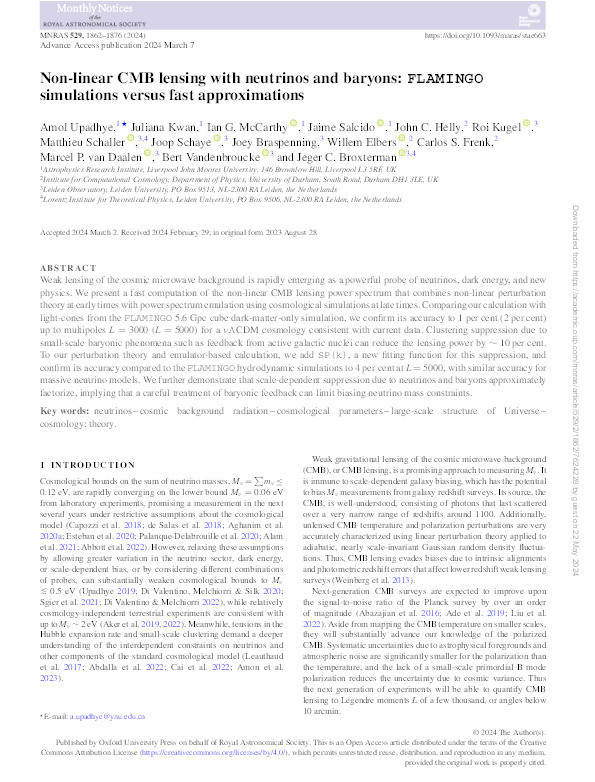 Non-linear CMB lensing with neutrinos and baryons: FLAMINGO simulations versus fast approximations Thumbnail