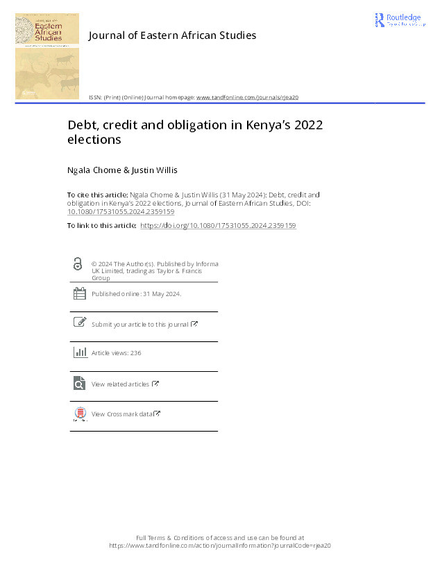 Debt, credit and obligation in Kenya's 2022 elections Thumbnail