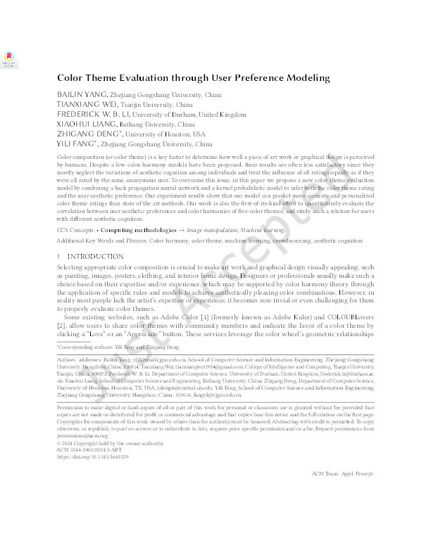 Color Theme Evaluation through User Preference Modeling Thumbnail
