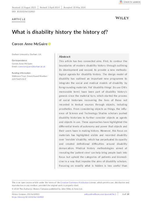 What is disability history the history of? Thumbnail