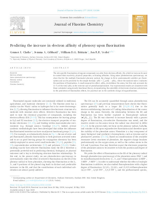 Predicting the increase in electron affinity of phenoxy upon fluorination Thumbnail