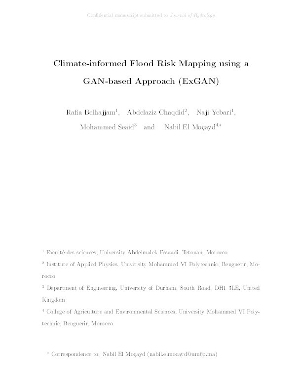 Climate-informed flood risk mapping using a GAN-based approach (ExGAN) Thumbnail
