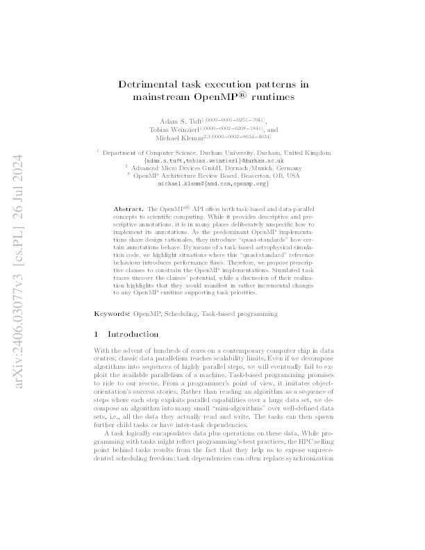 Detrimental task execution patterns in mainstream OpenMP runtimes Thumbnail