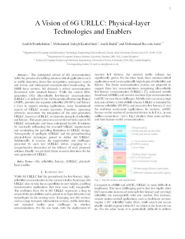 A Vision of 6G URLLC: Physical-Layer Technologies and Enablers Thumbnail