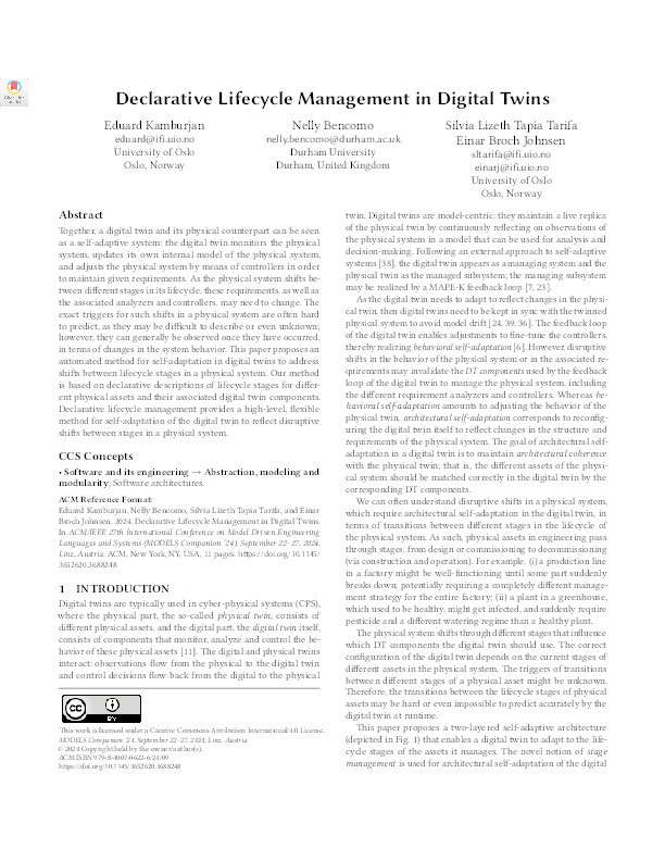   Declarative Lifecycle Management in Digital Twins Thumbnail