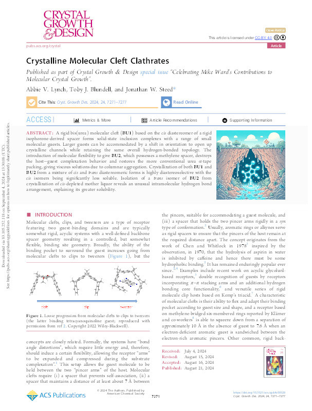 Crystalline Molecular Cleft Clathrates Thumbnail