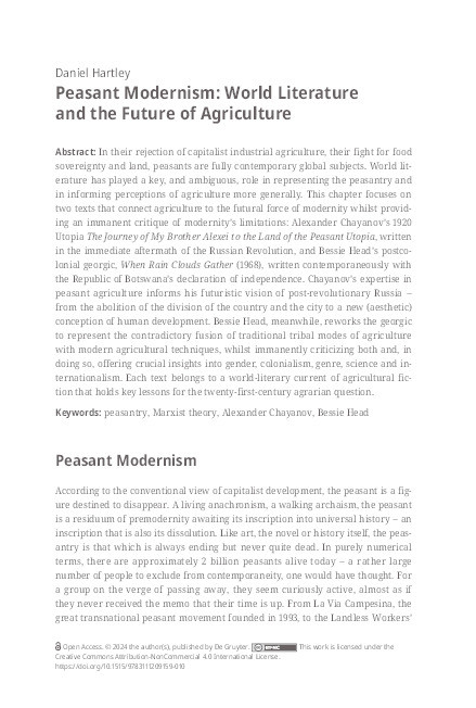 Peasant Modernism: World Literature and the Future of Agriculture Thumbnail