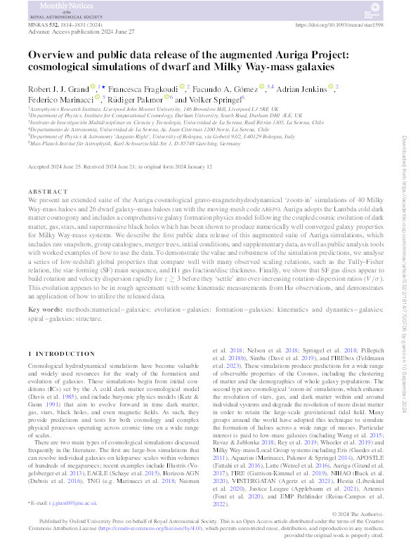 Overview and public data release of the augmented Auriga Project: cosmological simulations of dwarf and Milky Way-mass galaxies Thumbnail