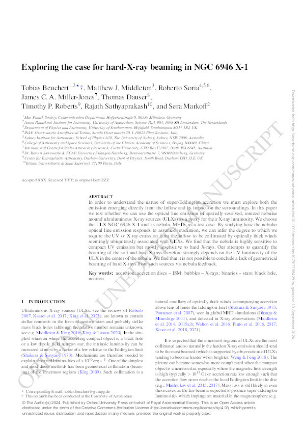 Exploring the case for hard-X-ray beaming in NGC 6946 X-1 Thumbnail