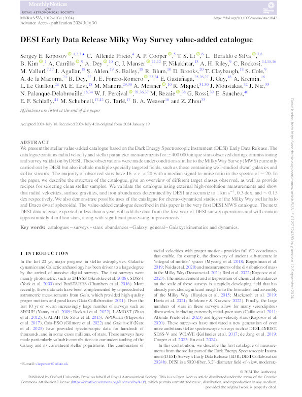 DESI Early Data Release Milky Way Survey value-added catalogue Thumbnail