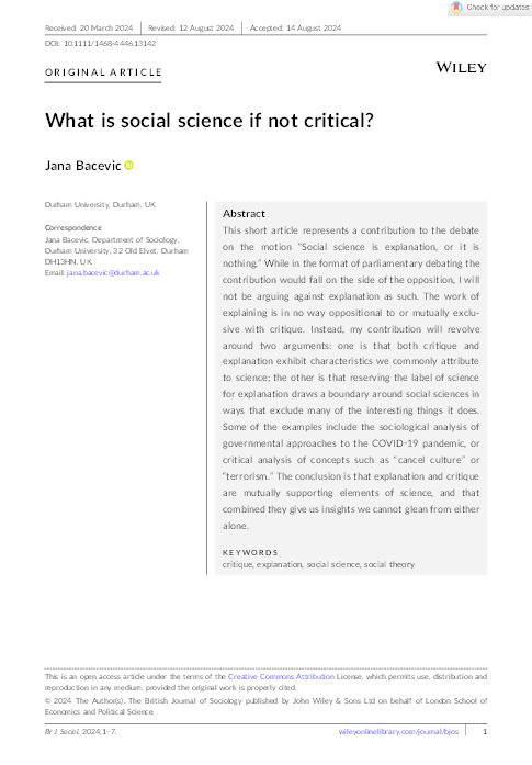 What is social science if not critical? Thumbnail