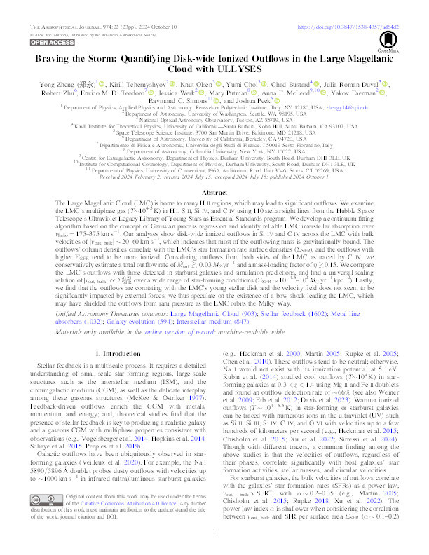 Braving the Storm: Quantifying Disk-wide Ionized Outflows in the Large Magellanic Cloud with ULLYSES Thumbnail