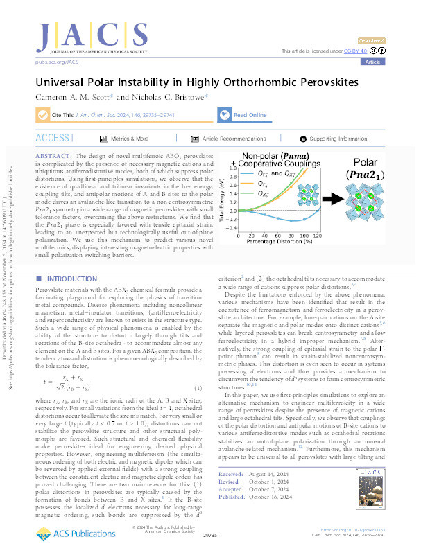 Universal Polar Instability in Highly Orthorhombic Perovskites Thumbnail