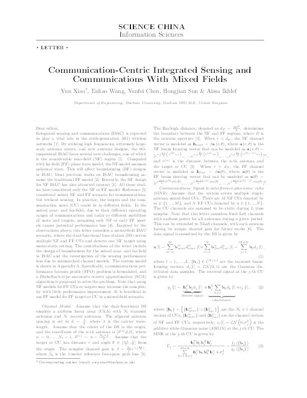 Communication-Centric Integrated Sensing and Communications With Mixed Fields Thumbnail