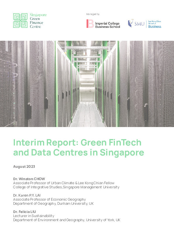 Interim report: Green fintech and data centres in Singapore Thumbnail