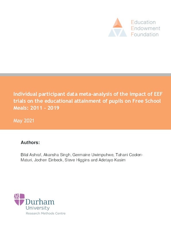 Individual-participant-data-meta-analysis-of-the-impact-of-EEF-trials-on-the-educational-attainment-of-pupils-on-Free-School-Meals Thumbnail