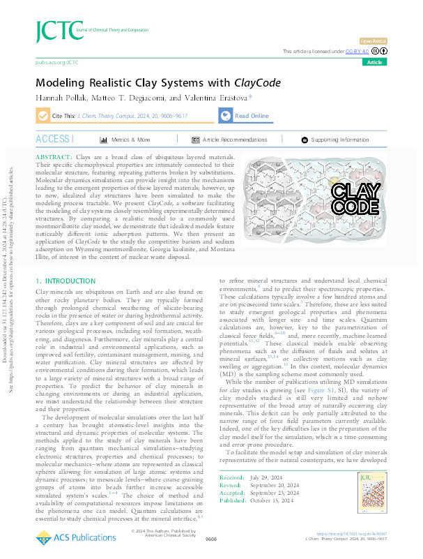 Modeling Realistic Clay Systems with ClayCode Thumbnail