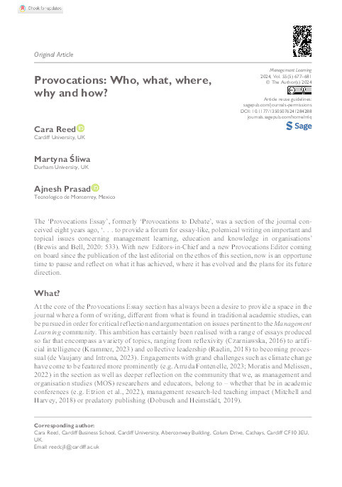 Provocations: Who, what, where, why and how? Thumbnail