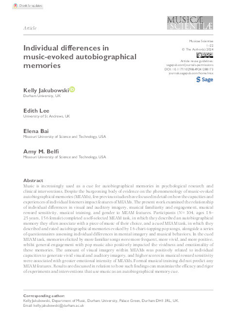 Individual differences in music-evoked autobiographical memories Thumbnail