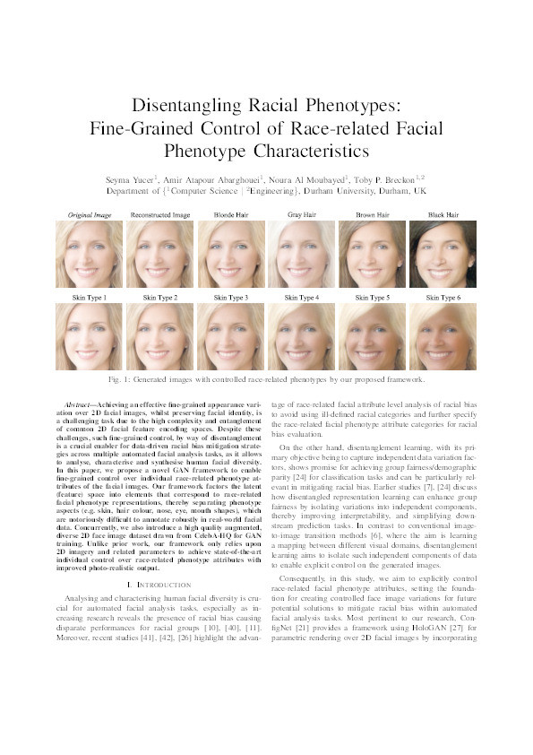 Disentangling Racial Phenotypes: Fine-Grained Control of Race-related Facial Phenotype Characteristics Thumbnail