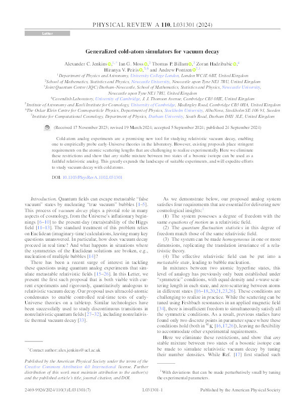 Generalized cold-atom simulators for vacuum decay Thumbnail